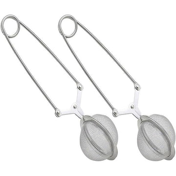 2 Pieces x Snap Ball Tea Strainer with Handle, 2Pcs Stainless Steel