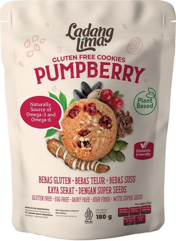 Ladang Lima Pumpberry Cranberry & Seed Mix Cookies G/F 180g