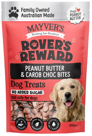 Mayver's Rovers Reward Peanut Butter & Carob Choc Bites 250g