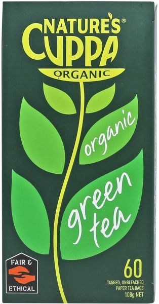Natures Cuppa Org Green 60 Teabags 20%Extra
