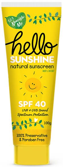 123 Nourish Me Hello Sunshine Sunscreen SPF40 100g