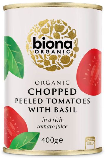 Biona Organic Chopped w/Basil Tomatoes 400g