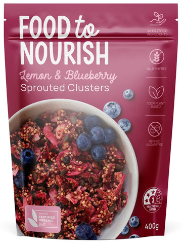 Food to Nourish Clusters Lemon & Blueberry 400g
