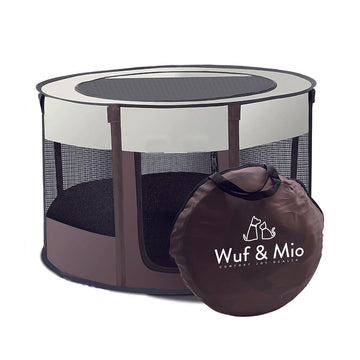 Wuf & Mio Portable Pet Play Tent - Foldable, Durable & Travel-Ready