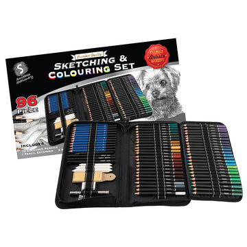 96 Piece Sketching and Colouring Set by Scribbles Stationery