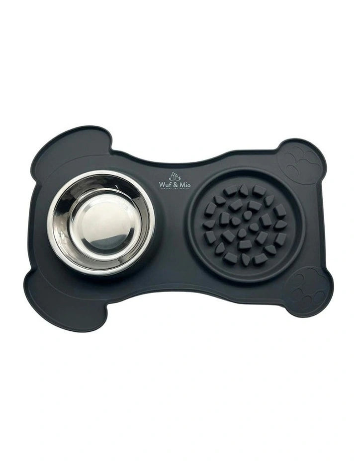 Wuf & Mio 2-in-1 Dog Feeding Mat - Slow Feeder & Water Bowl Combo