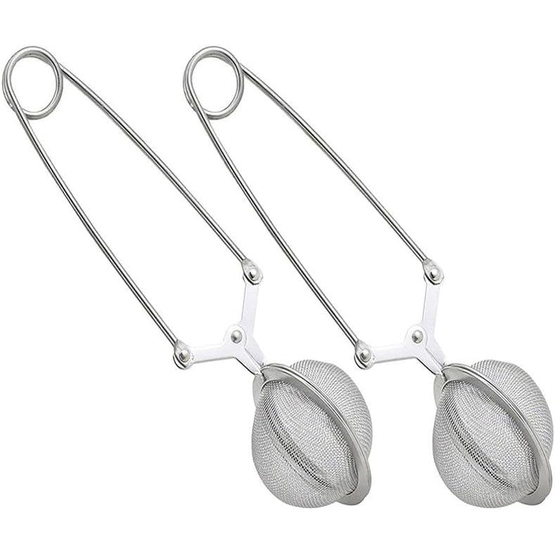2 Pieces x Snap Ball Tea Strainer with Handle, 2Pcs Stainless Steel