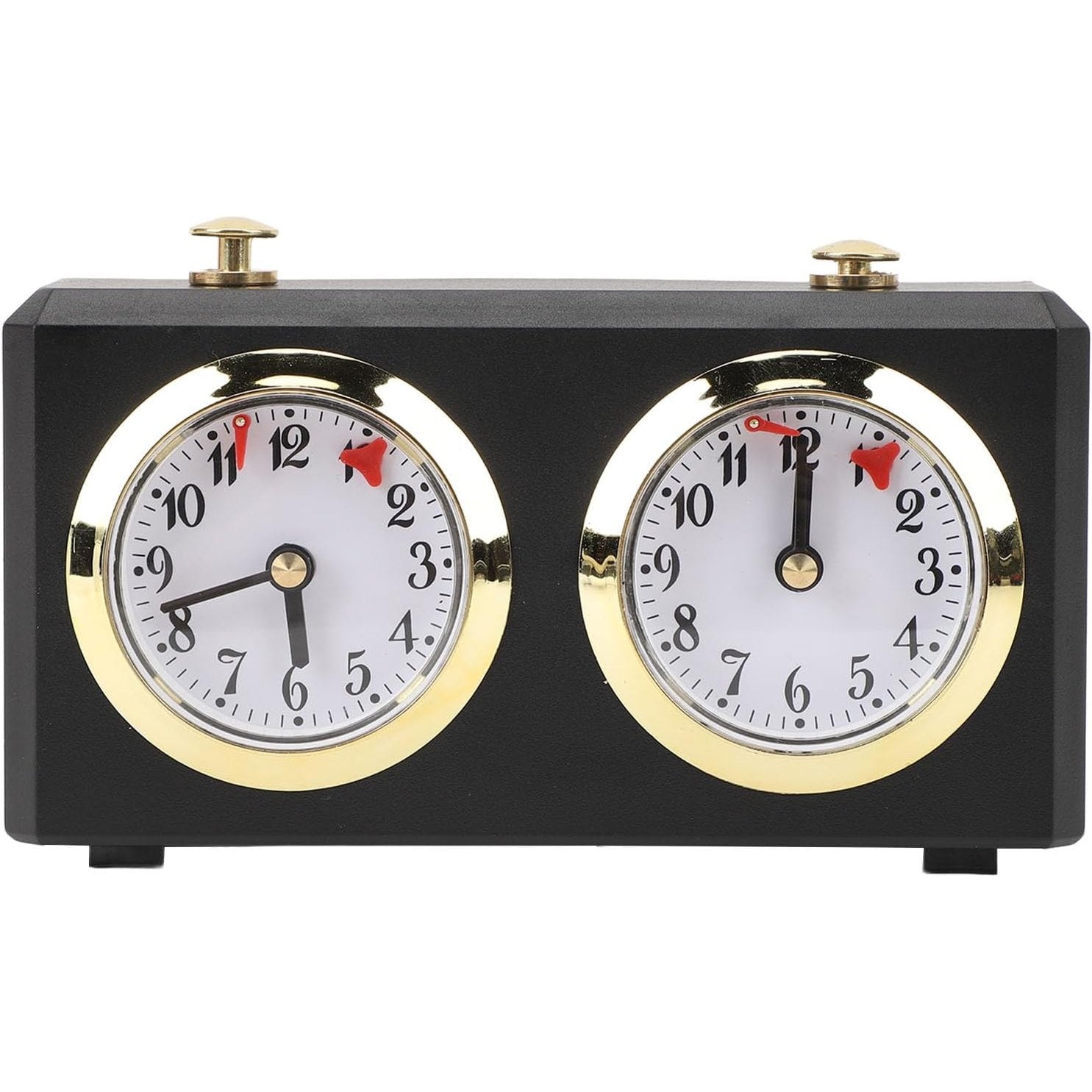 Analog Chess Clock Timer, Professional Wind Up Mechanical Chess Timer - Dark Wood
