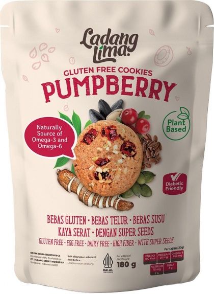 Ladang Lima Pumpberry Cranberry & Seed Mix Cookies G/F 180g