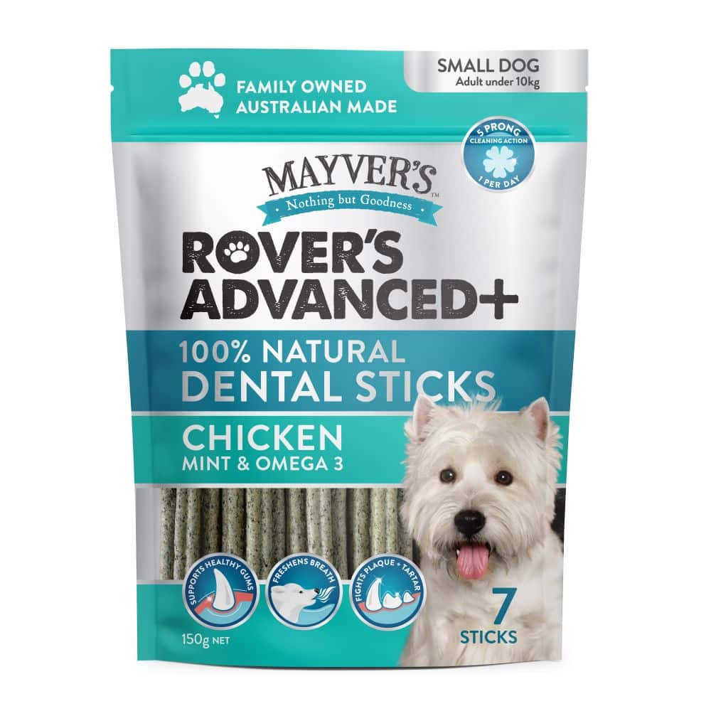 Mayver's Rover’s Advanced+ Dental Sticks Chicken  Mint & Omega Small Dog (7Pack) 150g