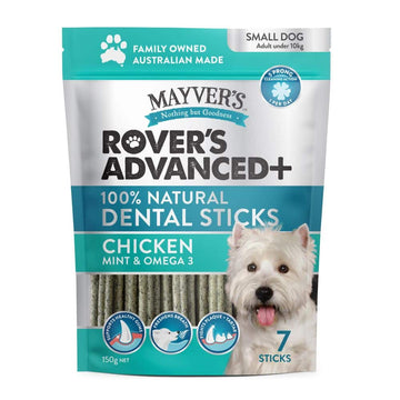 Mayver's Rover’s Advanced+ Dental Sticks Chicken  Mint & Omega Small Dog (7Pack) 150g