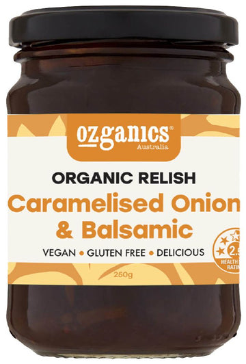 Ozganics Organic Caramelised Onion & Balsamic Relish G/F 250g