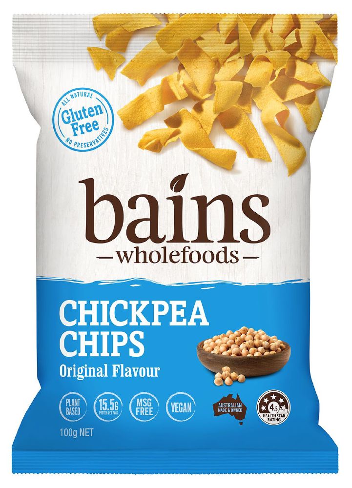 Bains Wholefoods Chickpea Chips Original G/F 100g x 12