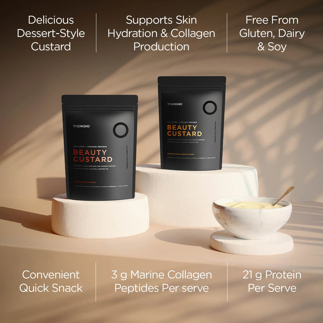 Tropeaka Beauty Custard Salted Caramel G/F 840g