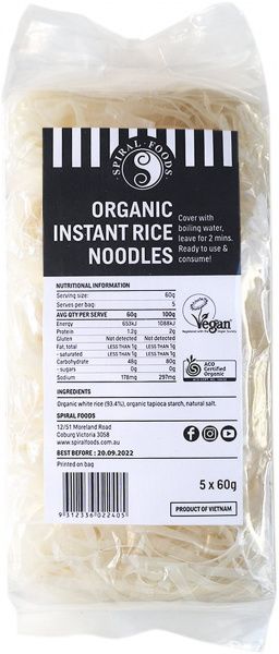 Spiral Organic Instant Rice Noodles G/F 5x60g