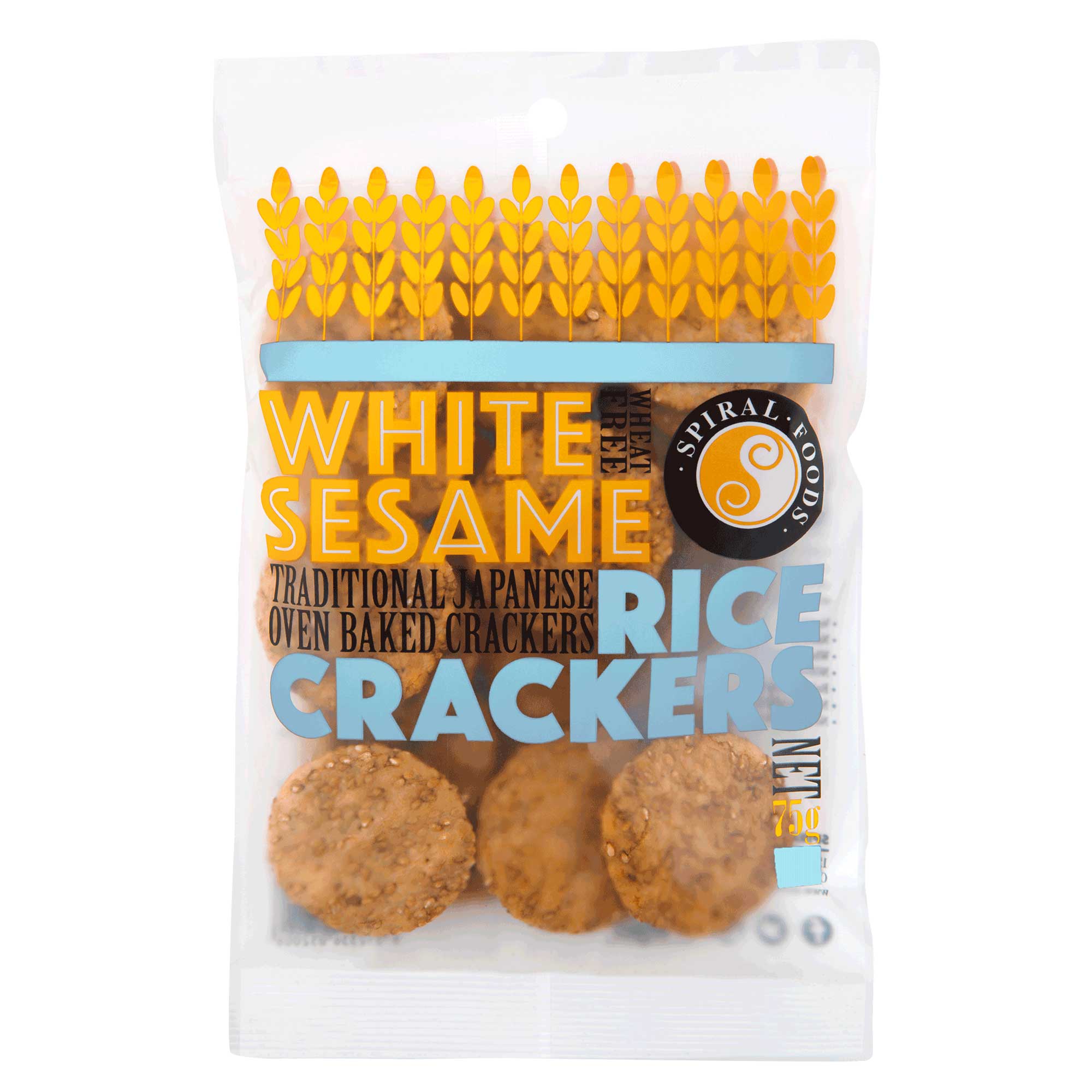 Spiral Foods White Sesame Rice Crackers 12 x 75g