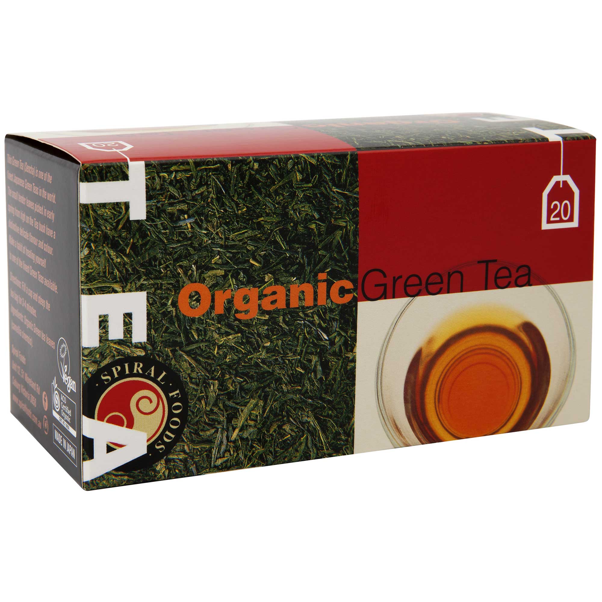 Spiral Foods Organic Green Tea Bags 40g - 20 Sachets