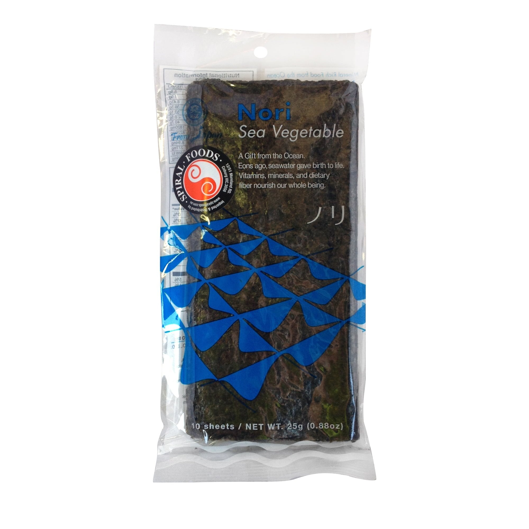 Spiral Foods Nori Sheets (Untoasted) 25g (10 sheets)