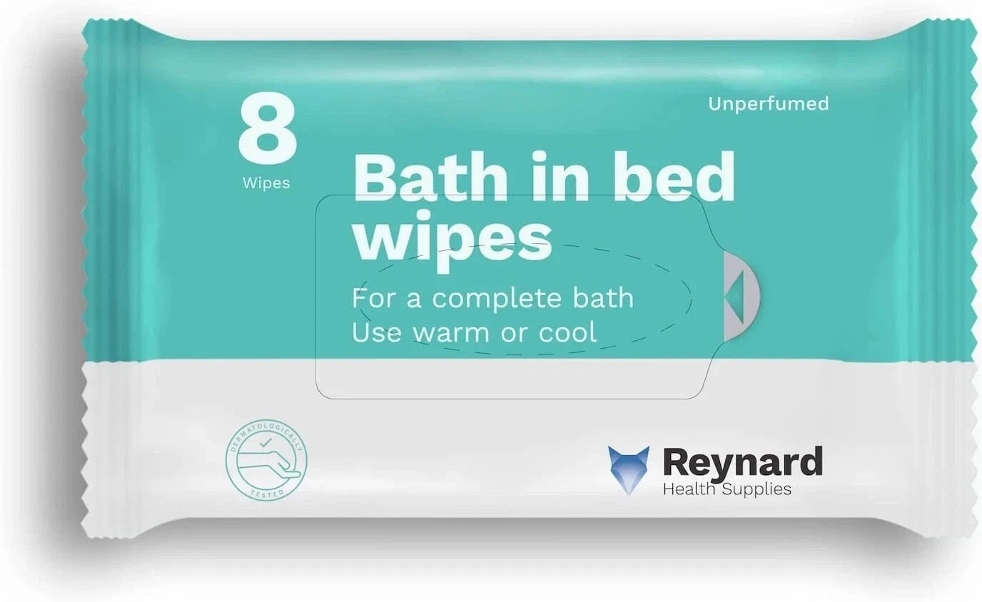Bath in Bed Wipes - 8 Wipes Unperfumed (23cm x 33cm)