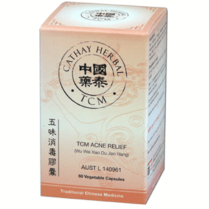 Cathay Herbal - Acne Relief (Lonicera & Dandelion Combination) (Wu Wei Xiao Du Jiao Nang五味消毒膠囊)