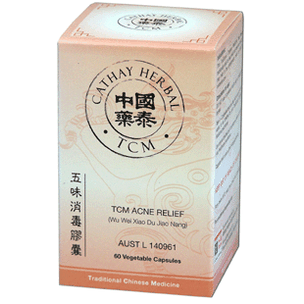 Cathay Herbal - Acne Relief (Lonicera & Dandelion Combination) (Wu Wei Xiao Du Jiao Nang五味消毒膠囊)
