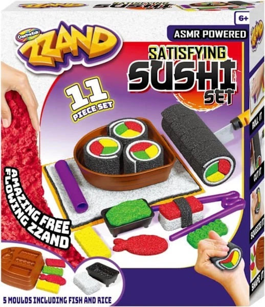 Satisfying Sushi Set Kinetic Sand - ASMR Powered - Sensory Play