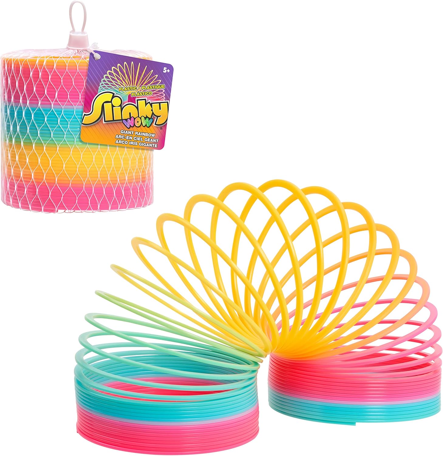 Slinky The Original Walking Spring Toy, 5-inch Diameter Plastic Rainbow Slinky