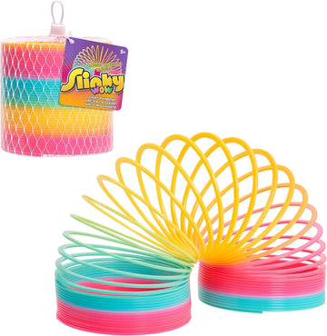Slinky The Original Walking Spring Toy, 5-inch Diameter Plastic Rainbow Slinky